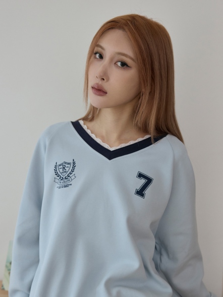 美式賽車V領小圖上衣