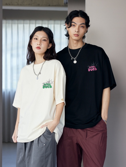 厚片吐司小鴨被圖短T