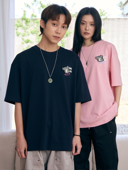 可愛小鱷魚背圖短T