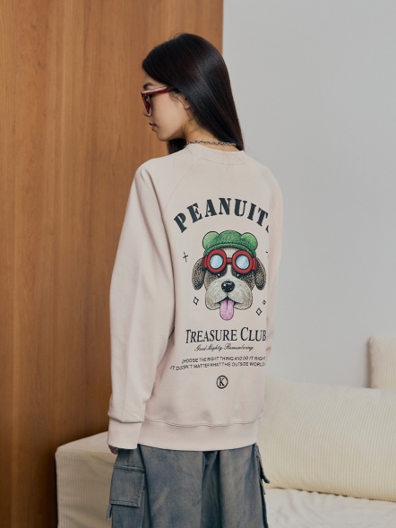 Q版飛行員狗狗背圖大學T