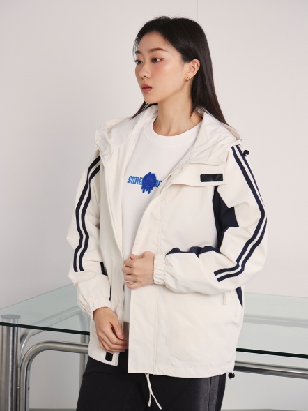 撞色拼接風衣薄外套