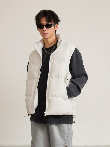 簡約立領舖棉厚背心