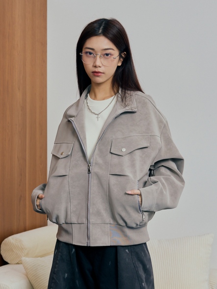 簡約素色口袋限定薄外套