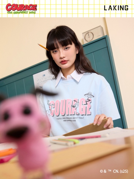 膽小狗英雄-飛碟膽小狗寬版上衣