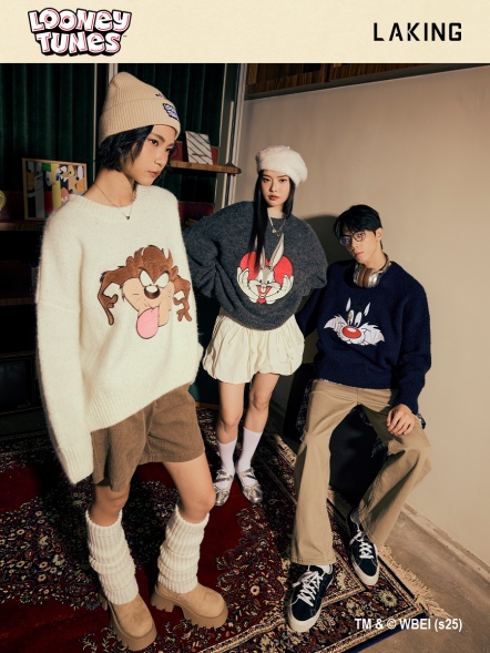 樂一通x傻大貓慵懶寬版針織上衣