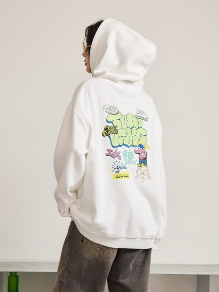 美式個性塗鴉長帽T