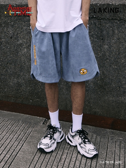 探險活寶X歡樂時光麂皮刺繡休閒短褲