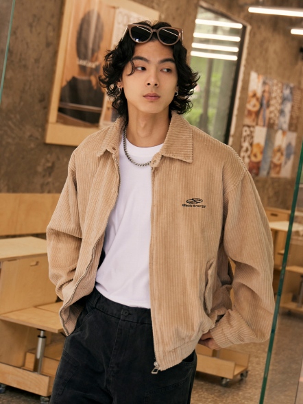 簡約素色燈心絨外套