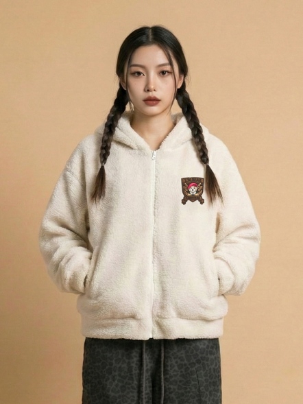 連帽小熊QQ毛外套