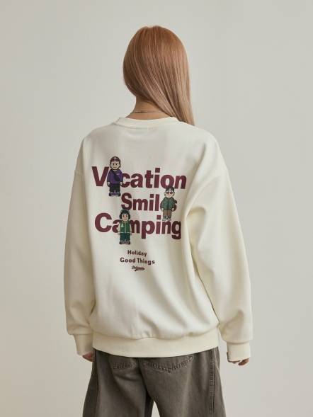 戶外人物插畫背圖大學T