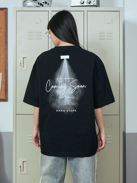 美式煙霧光束背圖短T