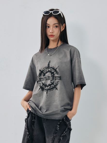 暗黑船舵水洗短T