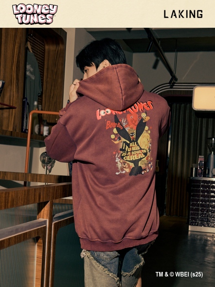 樂ㄧ通x水洗個性標語背圖長帽T