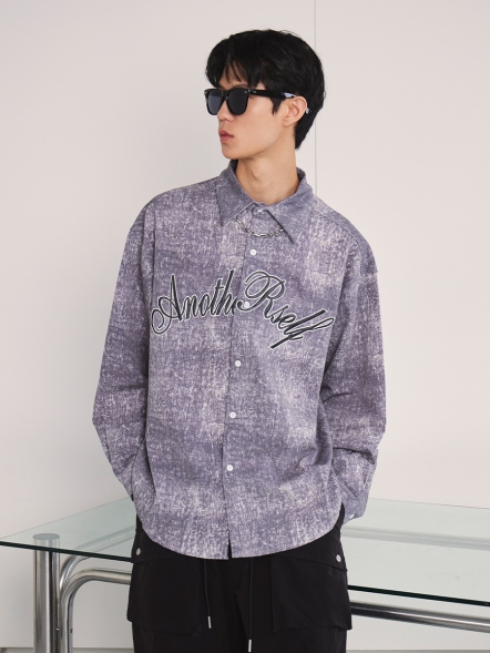 個性英文刺繡長襯