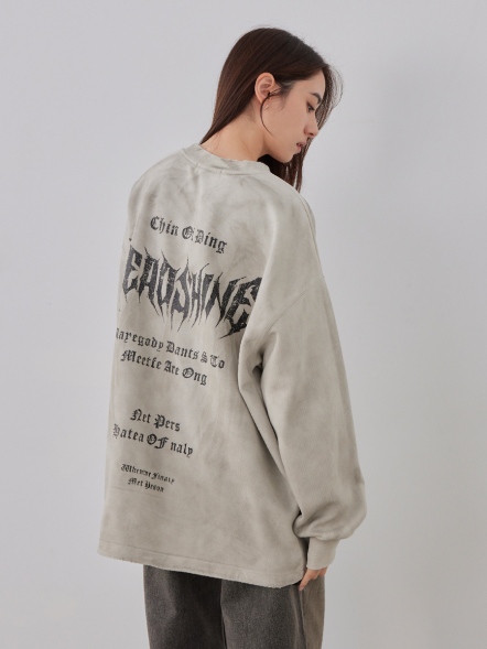 復古隱形翅膀歌德字母長T